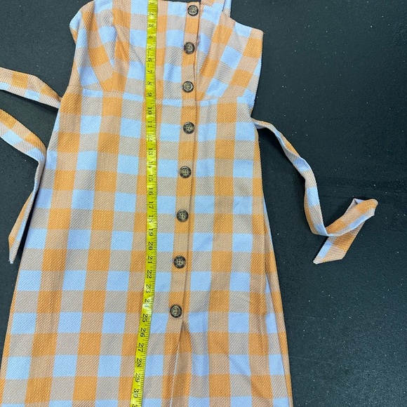 Ann Taylor Orange and White Square Neck Midi Sundress - Picture 4 of 9